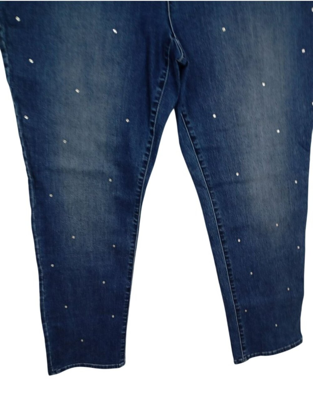 Chicos Womens Rhinestone Embellished Stretch Denim Jeans Size 3 Regular - Picture 4 of 9